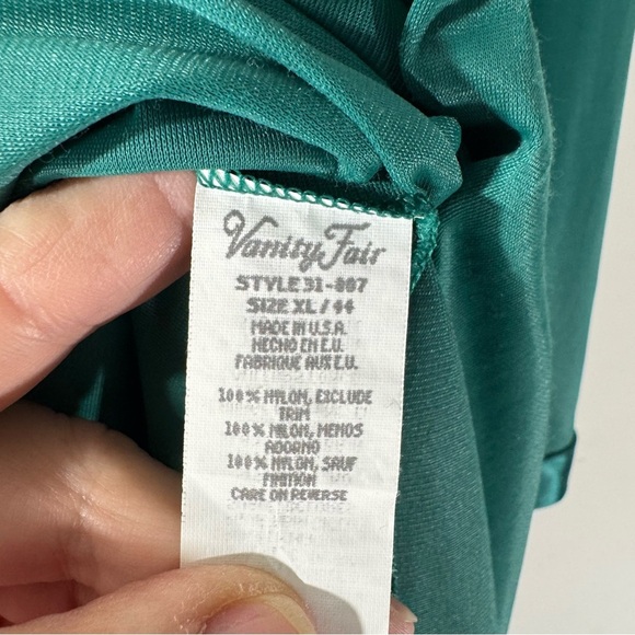 Vintage Vanity Fair Women's Green Button House Dress Nightgown Robe - Picture 10 of 12